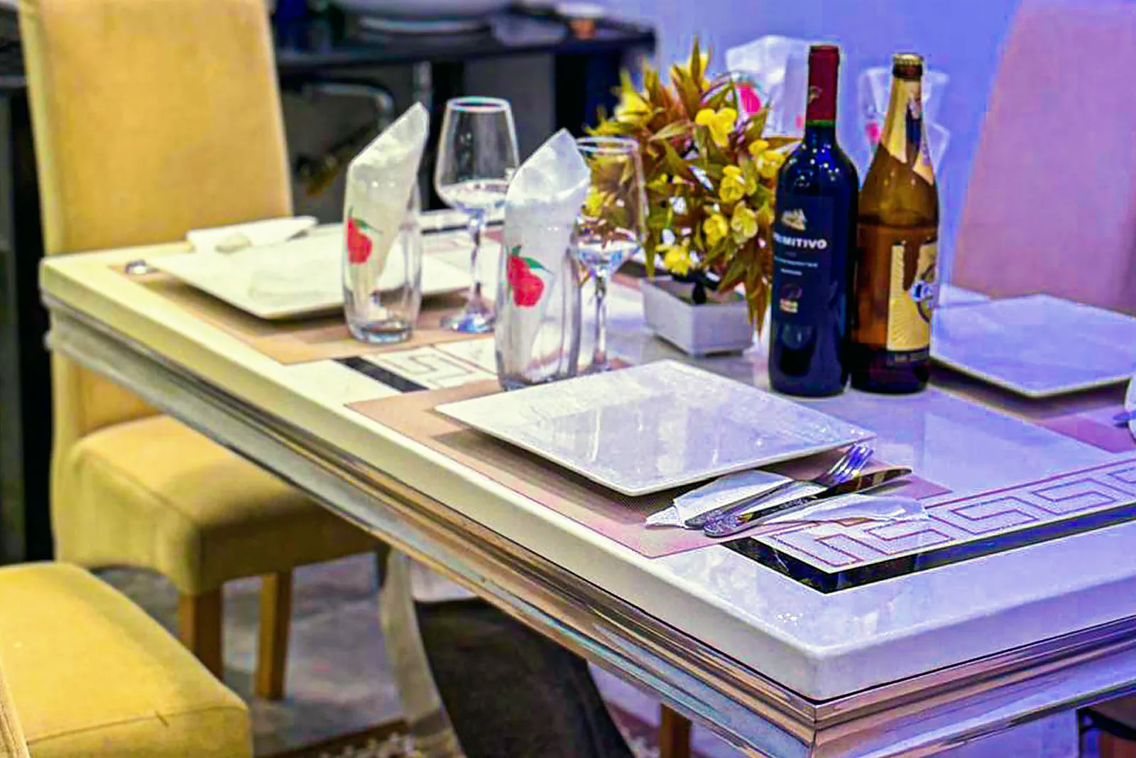 The dining area of the villa